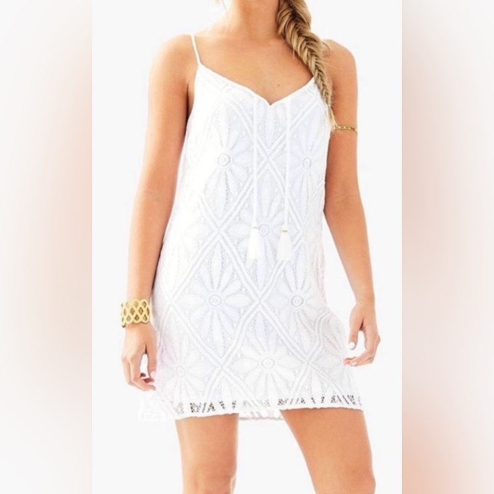 Lilly Pulitzer Resort White Delray Lace Dusk Dress M